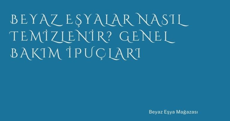 46 Beyaz Esyalar Nasil Temizlenir Genel Bakim Ipuclari 1 | Türkiye Rehber