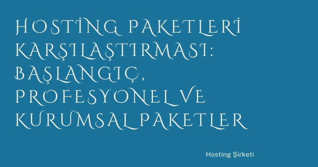 Hosting Paketleri Karşılaştırması: Başlangıç, Profesyonel ve Kurumsal Paketler