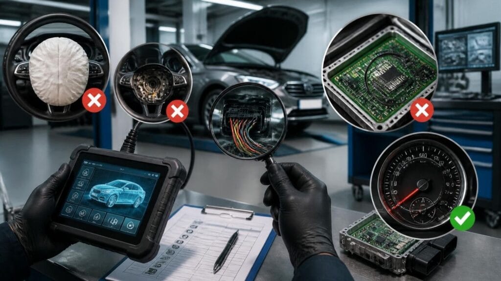 Airbag Değişimi Yapılmış Araç Ekspertizde Nasıl Anlaşılır? Oto Ekspertiz Raporunda En Çok Yapılan Hileler: Airbag, Beyin ve Km Sorgulamasında Nelere Bakılmalı?